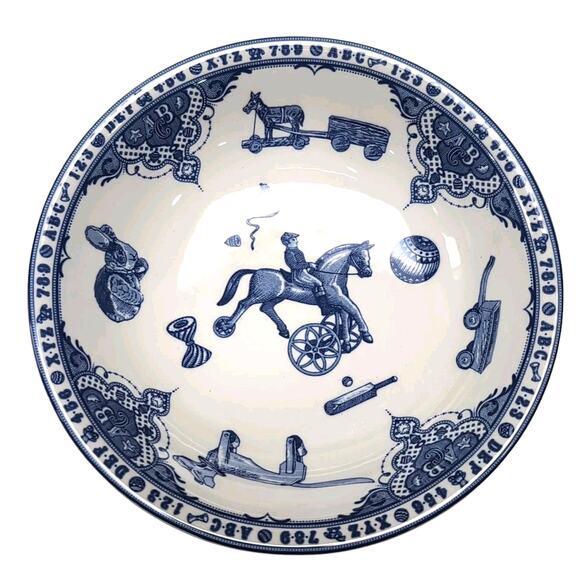 VTG Spode Edwardian Child Collection Cereal Bowl White/Blue England Original Box - Picture 4 of 8